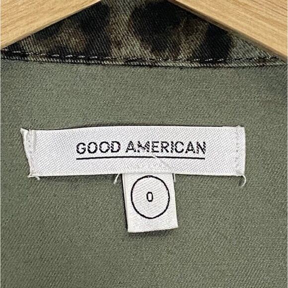 Good American Leopard Print Utility Jacket Women XS Retro Streetwear Safari Chic - Picture 6 of 10